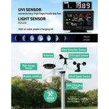 Devanti Weather Station Indoor Outdoor Wireless WiFi Professional Solar Sensor - 45-Degree Angle