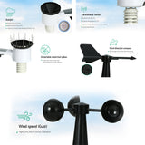 Devanti Weather Station Indoor Outdoor Wireless WiFi Professional Solar Sensor - Close-Up Angle
