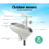 Devanti Wireless WiFi Professional Weather Station Solar Sensor LCD UV Light - Rear View