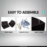 Sarantino 5-Tier Corner Wall Shelf Display Storage Shelves - Black - Side View