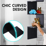 Sarantino 5-Tier Corner Wall Shelf Display Storage Shelves - Black