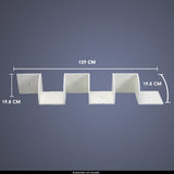 Sarantino 5-Tier Corner Wall Shelf Display Storage Shelves - White - 45-Degree Angle