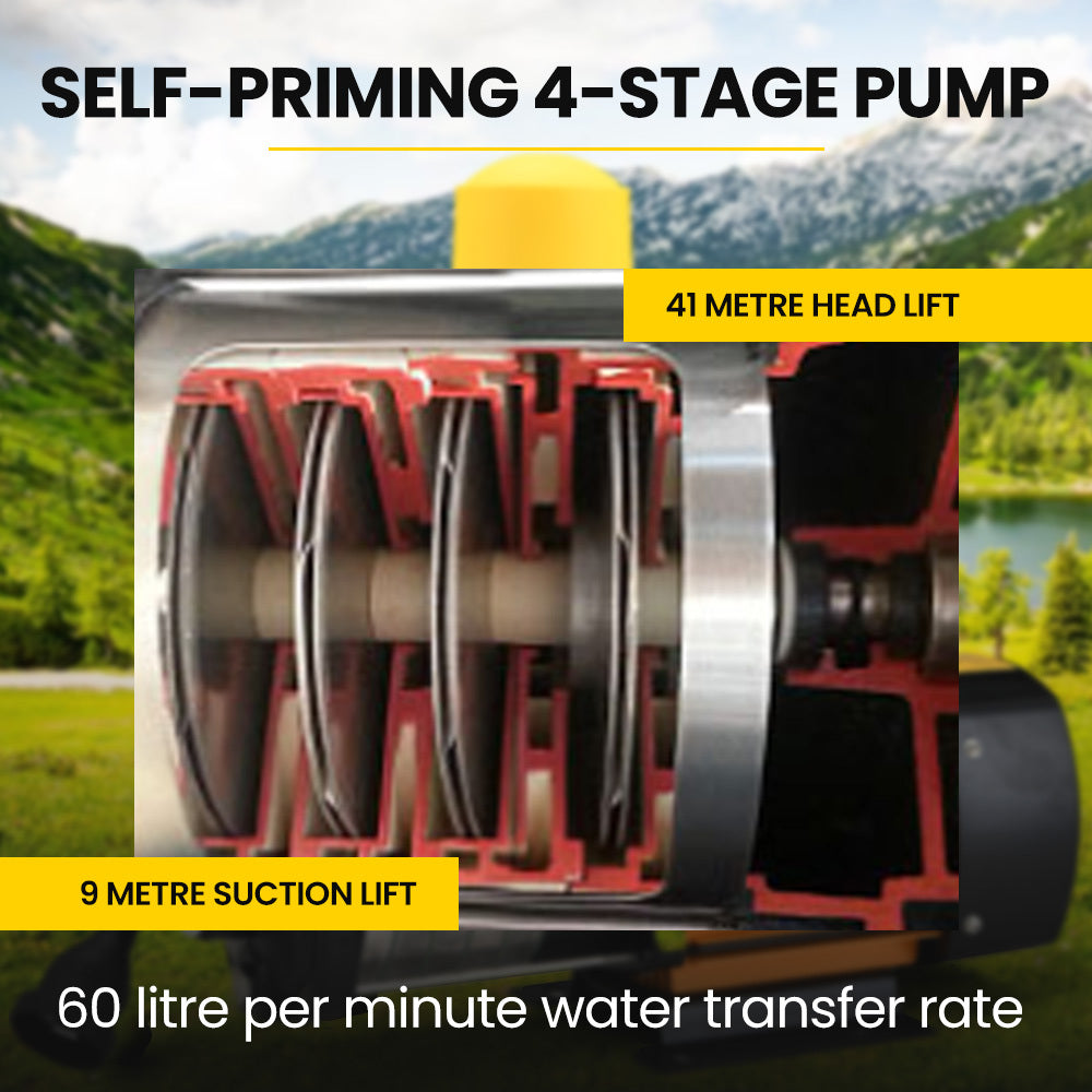 PROTEGE Multi-stage Water Hi-pressure Pump with Auto-controller Home Garden Irrigation 4-Stage Electric