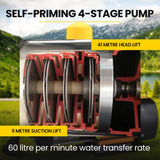 PROTEGE Multi-stage Water Hi-pressure Pump with Auto-controller Home Garden Irrigation 4-Stage Electric