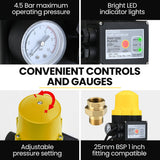 PROTEGE Multi-stage Water Hi-pressure Pump with Auto-controller Home Garden Irrigation 4-Stage Electric - Low Angle