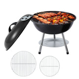 Grillz Charcoal BBQ Grill Portable with Lid for Camping Outdoor - Close-Up Angle