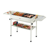 Grillz Portable BBQ Grill w/ Stainless Steel Racks & Pans for Outdoor - Front View