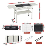 Grillz Portable BBQ Grill w/ Stainless Steel Racks & Pans for Outdoor