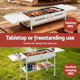 Grillz Portable BBQ Grill w/ Stainless Steel Racks & Pans for Outdoor - Rear View