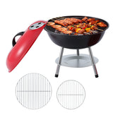 Grillz Charcoal BBQ Grill Portable with Lid for Camping Outdoor - Front View