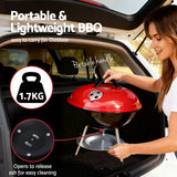 Grillz Charcoal BBQ Grill Portable with Lid for Camping Outdoor - Close-Up Angle
