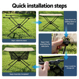 Weisshorn Folding Camping Table Portable Picnic Desk Camp Furniture - 45-Degree Angle