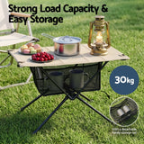 Weisshorn Folding Camping Table Portable Picnic Desk Camp Furniture - Close-Up Angle