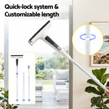 Giantz Window Cleaner Mirror Car, Spray Scrub Squeegee 136cm Extendable Long Handle with Water Tank 3 Microfiber Pads, Glass Scrubber for High Windows Home Car Mirror, White - 45-Degree Angle