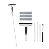Giantz Window Cleaner Mirror Car, Spray Scrub Squeegee 136cm Extendable Long Handle with Water Tank 3 Microfiber Pads, Glass Scrubber for High Windows Home Car Mirror, White - Low Angle
