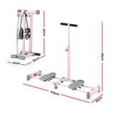 Everfit Foldable Ski Exercise Machine Leg Thigh Trainer Home Fitness Cardio Pink - Front View