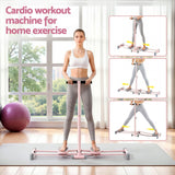 Everfit Foldable Ski Exercise Machine Leg Thigh Trainer Home Fitness Cardio Pink - Top-Down View
