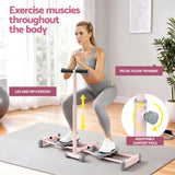 Everfit Foldable Ski Exercise Machine Leg Thigh Trainer Home Fitness Cardio Pink - 45-Degree Angle