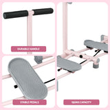 Everfit Foldable Ski Exercise Machine Leg Thigh Trainer Home Fitness Cardio Pink - Rear View