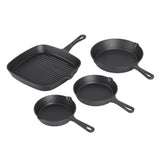 5-Star Chef Cast Iron Fry Pan Skillet Cookware Set Induction Black 14/16/20/24cm - Side View