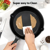 5-Star Chef Cast Iron Fry Pan Skillet Cookware Set Induction Black 14/16/20/24cm - Close-Up Angle