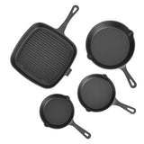 5-Star Chef Cast Iron Fry Pan Skillet Cookware Set Induction Black 14/16/20/24cm - Extra Image