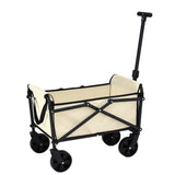 Gardeon Garden Cart Folding Trolley Camping Wagon Barrow Outdoor Beach Beige - Front View