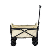 Gardeon Garden Cart Folding Trolley Camping Wagon Barrow Outdoor Beach Beige - Top-Down View