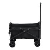 Gardeon Garden Cart Folding Trolley Camping Wagon Barrow Outdoor Beach Black - Top-Down View