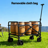 Gardeon Garden Cart Folding Trolley Camping Wagon Barrow Outdoor Beach Black - Extra Image