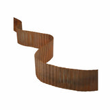 Green Fingers Garden Edging 10ft Metal Flexible Garden Border Corrugated Steel Lawn Edging Rust - Front View
