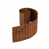 Green Fingers Garden Edging 10ft Metal Flexible Garden Border Corrugated Steel Lawn Edging Rust - Top-Down View