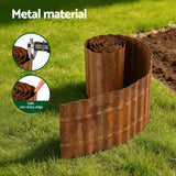 Green Fingers Garden Edging 10ft Metal Flexible Garden Border Corrugated Steel Lawn Edging Rust - 45-Degree Angle