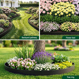 Green Fingers Garden Edging 33ft 30pcs Flexible Garden Border Plastic Lawn Edging Black - Rear View