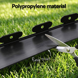 Green Fingers Garden Edging 60ft 30pcs Flexible Garden Border Plastic Lawn Edging Black - 45-Degree Angle