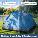 Weisshorn Camping Tent Instant Tent Pop up 2 Person Outdoor Hiking Tents Hiking Blue - 45-Degree Angle