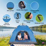 Weisshorn Camping Tent Instant Tent Pop up 2 Person Outdoor Hiking Tents Hiking Blue - Rear View