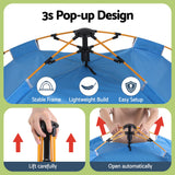 Weisshorn Camping Tent Instant Tent Pop up 2 Person Outdoor Hiking Tents Hiking Blue - Close-Up Angle