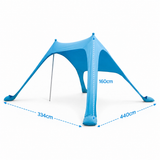 Weisshorn Camping Tent Beach Tent Canopy Sun Shelter Portable Blue - Front View
