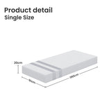 BedStory Single Memory Foam Mattress 20cm Cooling Gel Foam Mattress in a Box Medium Soft Feel - Top-Down View