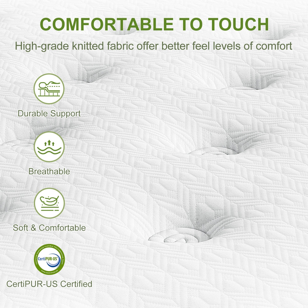 BedStory 34cm Double Latex Hybrid Mattress Medium Firm - 5 Zone Pocket Spring Bed for Pressure Relief Motion Isolation