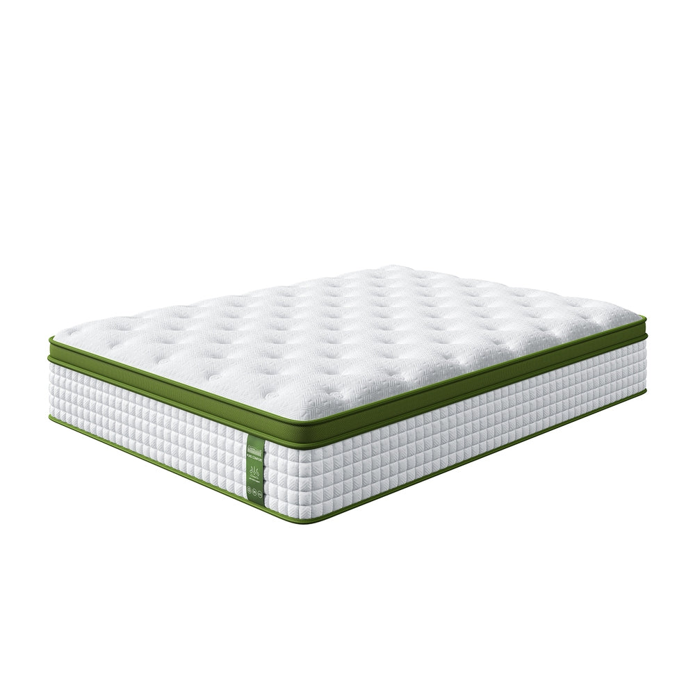 BedStory 34cm Queen Latex Hybrid Mattress Medium Firm - 5 Zone Pocket Spring Bed for Pressure Relief Motion Isolation