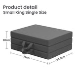 BedStory Folding Mattress Small King Single Trifold Mattress Firm Support Foam Washable Cover 10cm - Top-Down View