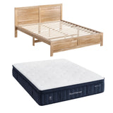 RoomSense Double 34cm Medium Soft Gel Mattress Bundle, Oatmeal Bed Frame - Top-Down View