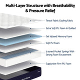 RoomSense Double 34cm Medium Soft Gel Mattress Bundle, Oatmeal Bed Frame