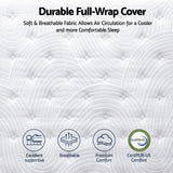 RoomSense Double 34cm Medium Soft Gel Mattress Bundle, Oatmeal Bed Frame