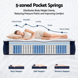 RoomSense Double 34cm Medium Soft Gel Mattress Bundle, Oatmeal Bed Frame - Low Angle