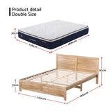 RoomSense Double 30cm Latex Mattress Medium Firm Bundle, Pine Bed Frame - Side View