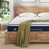 RoomSense Double 30cm Latex Mattress Medium Firm Bundle, Pine Bed Frame - Low Angle