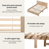 RoomSense Queen 30cm Latex Mattress Medium Firm Bundle, Pine Bed Frame